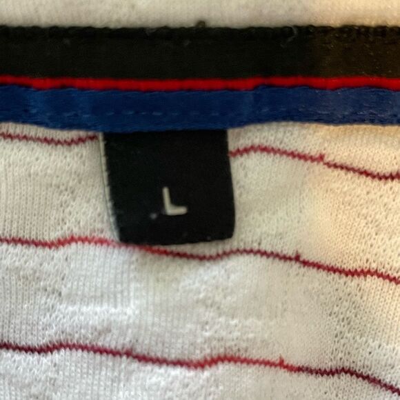 Callaway Golf Collection Polo Shirt White Red Ventilated Striped Knit Short Slee - Picture 6 of 10